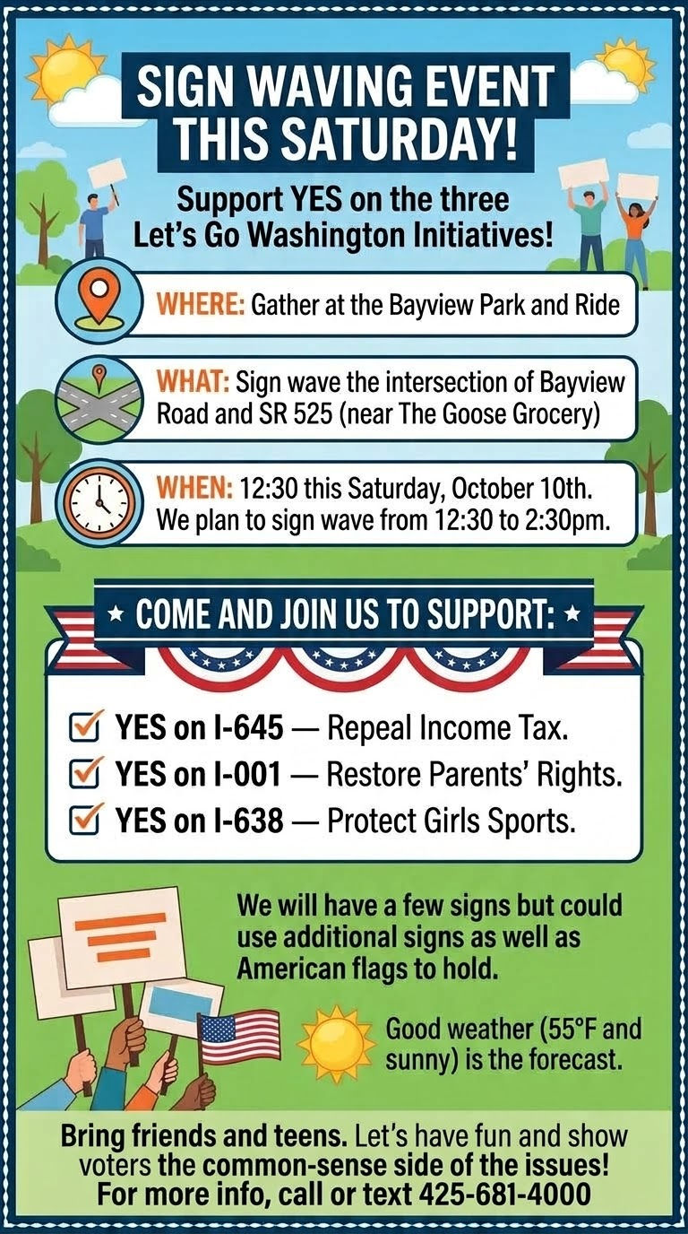 Sign Waving This Saturday