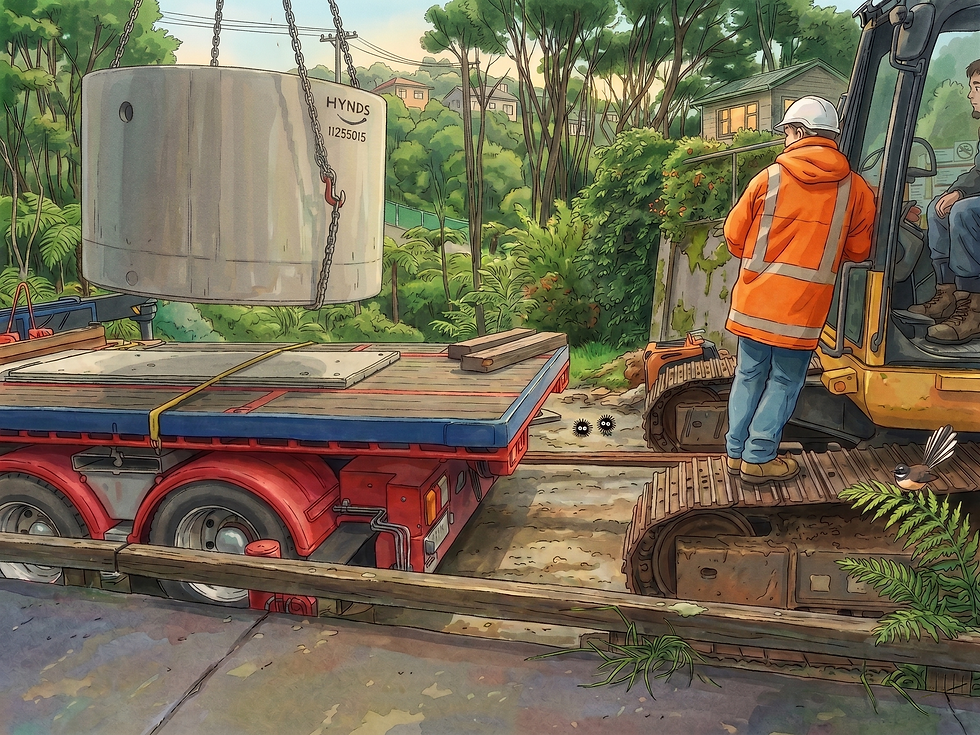 Hiab Lift - Correct without the digger providing false support.