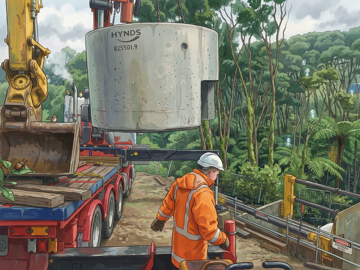 Hiab lift - digger providing false support