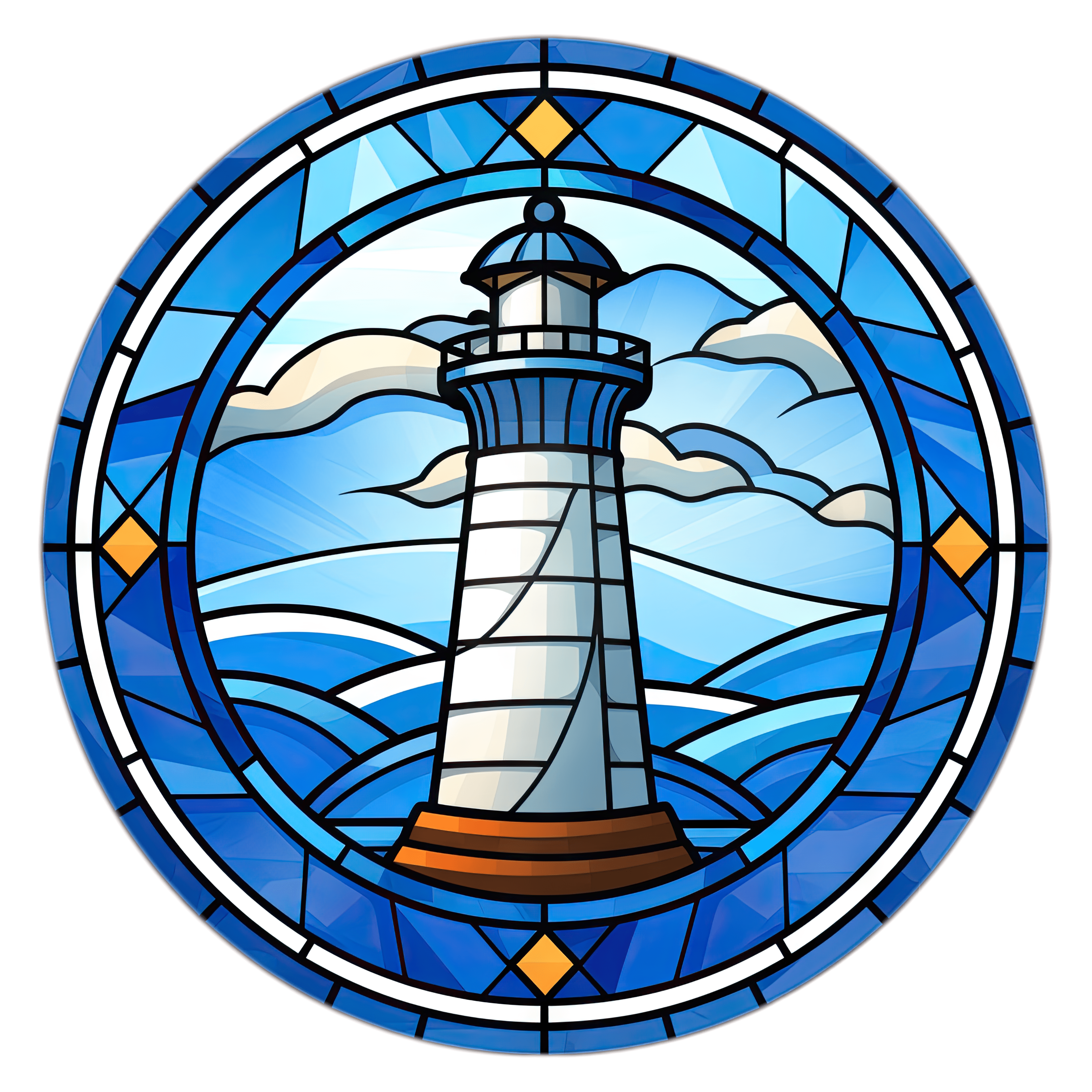 Nautical lighthouse round