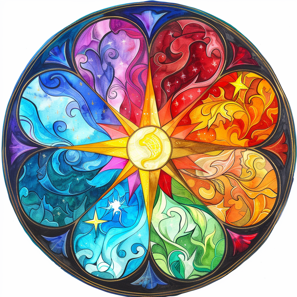 Glass Ornament design Celestial flower round
