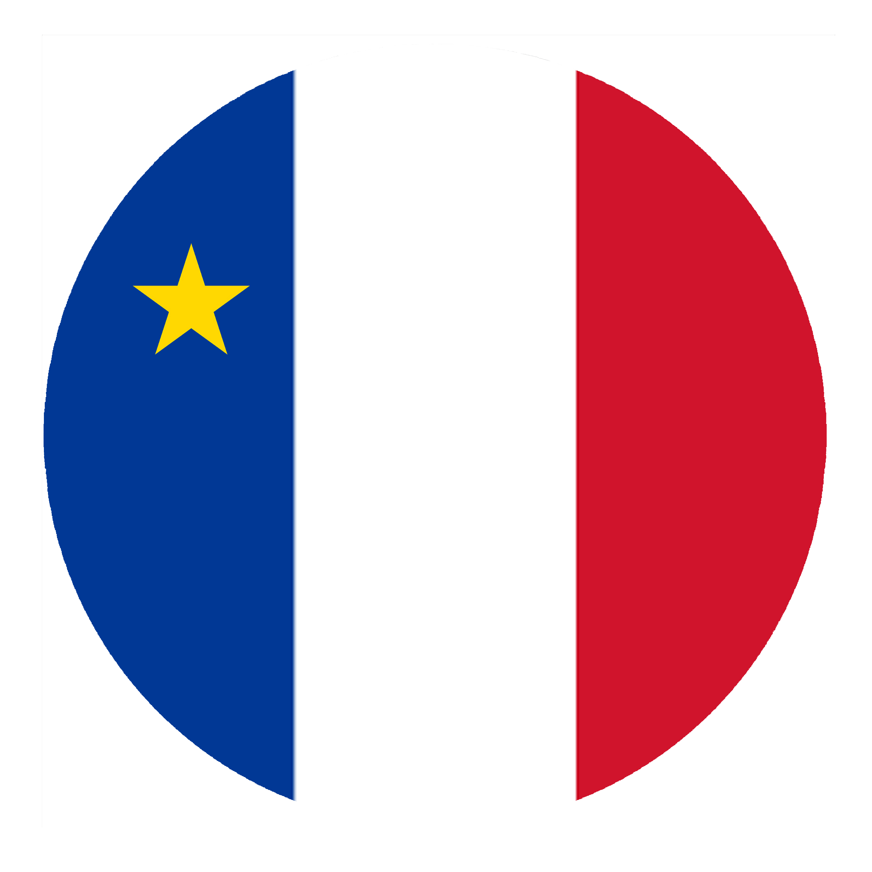 Glass Ornament design Acadian flag round