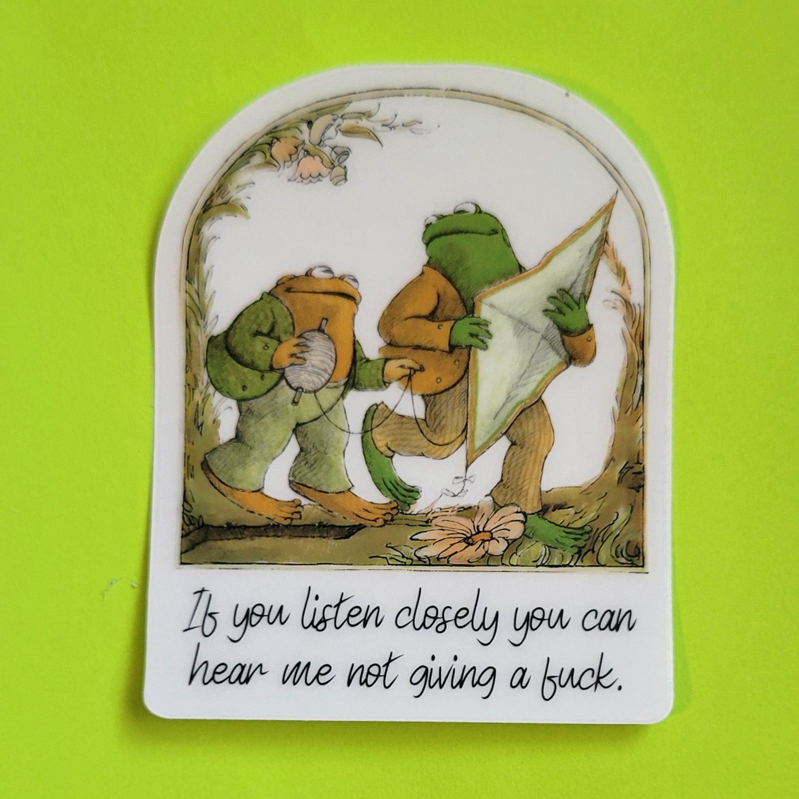 If You Listen Closely You Can Hear Me Not Giving A Fuck Frogs Clear Back