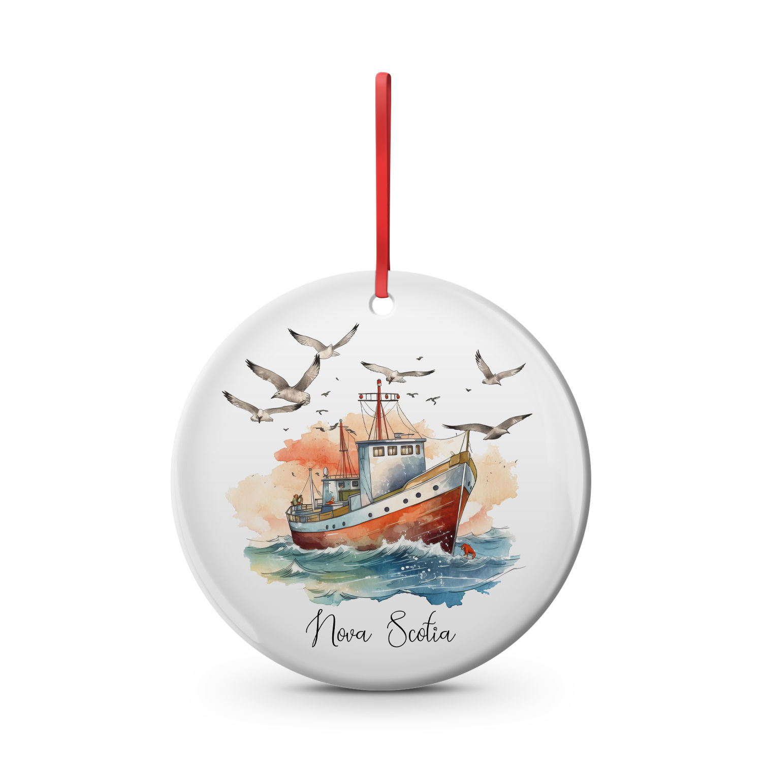 Nova Scotia Fishing Boat Seagulls
