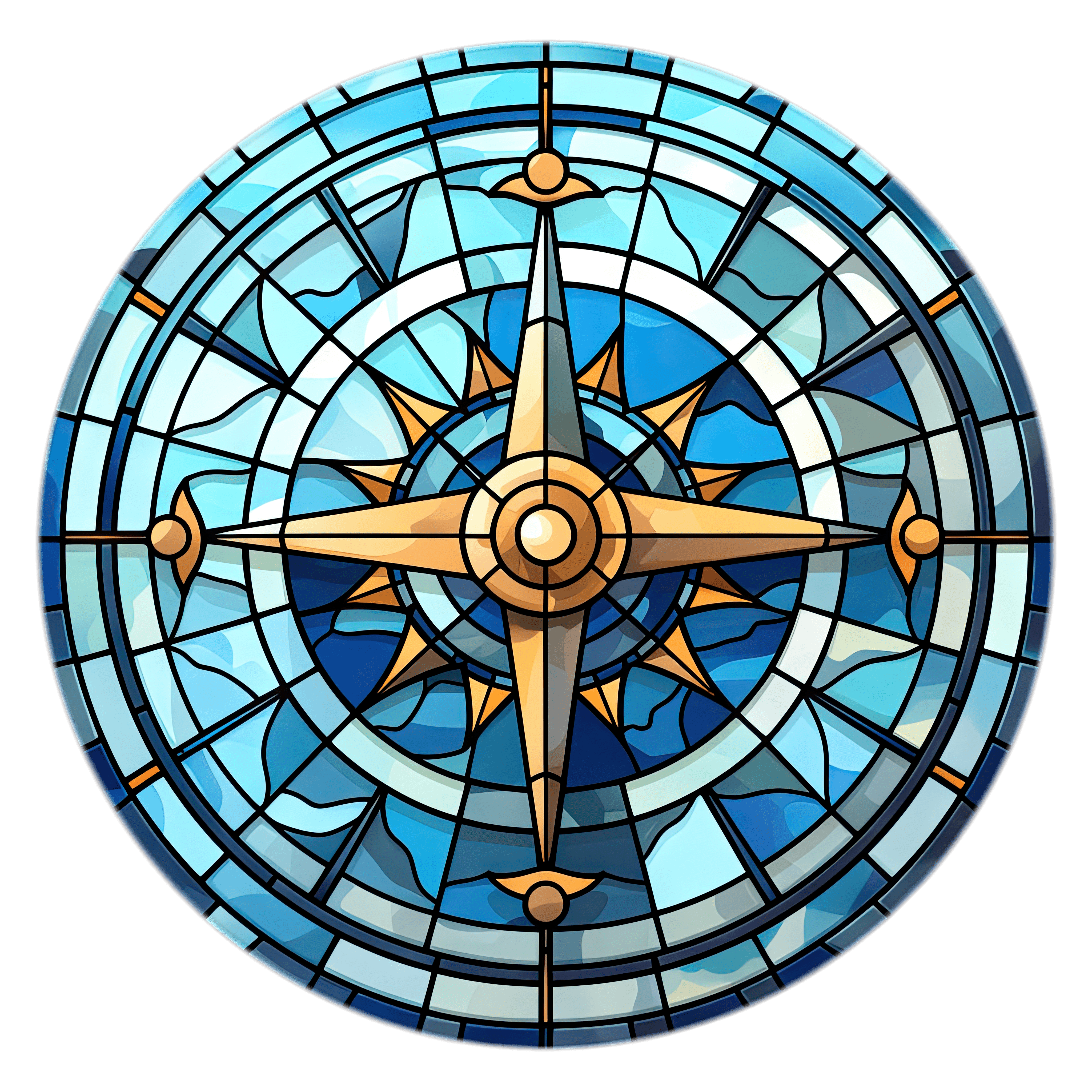 Nautical Gold compass round