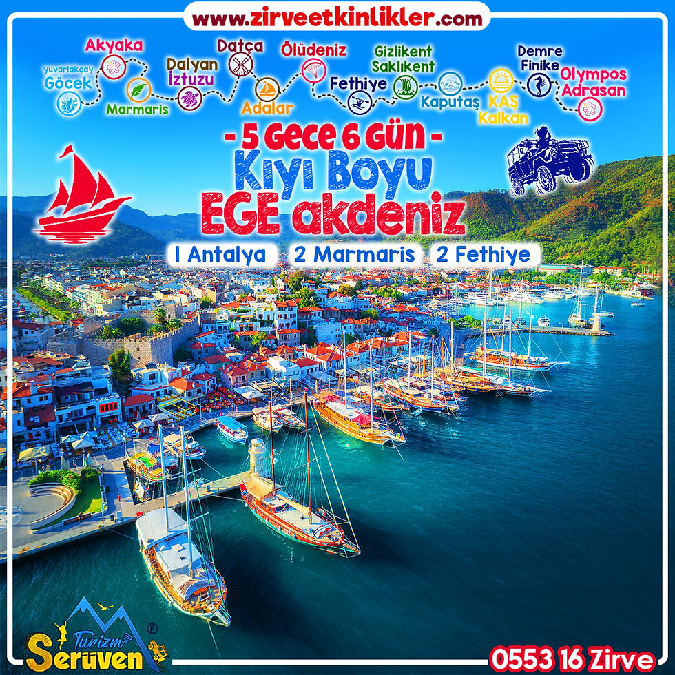 Kayseri çıkışlı Kıyı boyu akdeniz ege  
