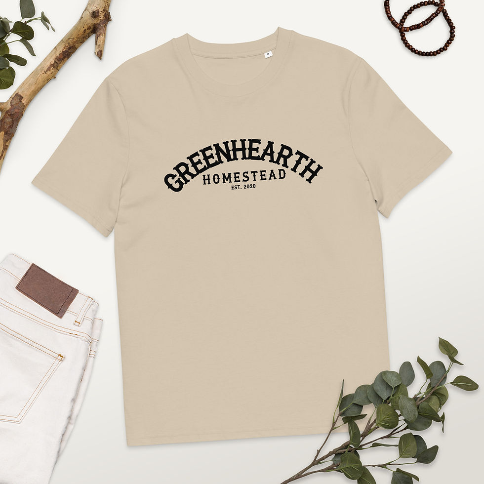 Thumbnail: GreenHearth Homestead Logo - Unisex organic cotton t-shirt