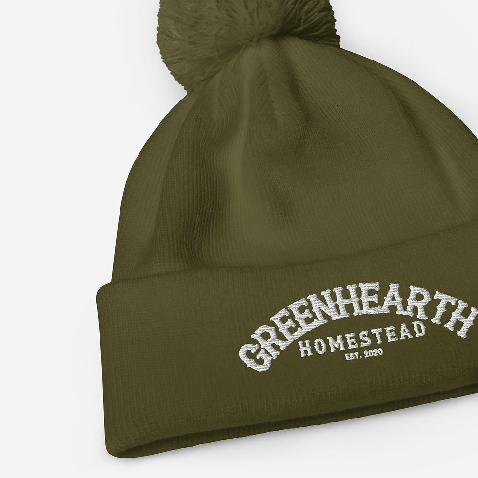 Thumbnail: GreenHearth Homestead Logo - Pom pom beanie