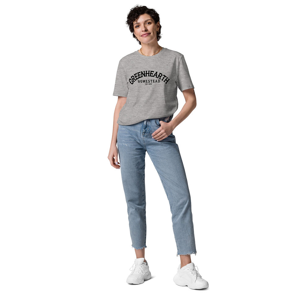 Thumbnail: GreenHearth Homestead Logo - Unisex organic cotton t-shirt