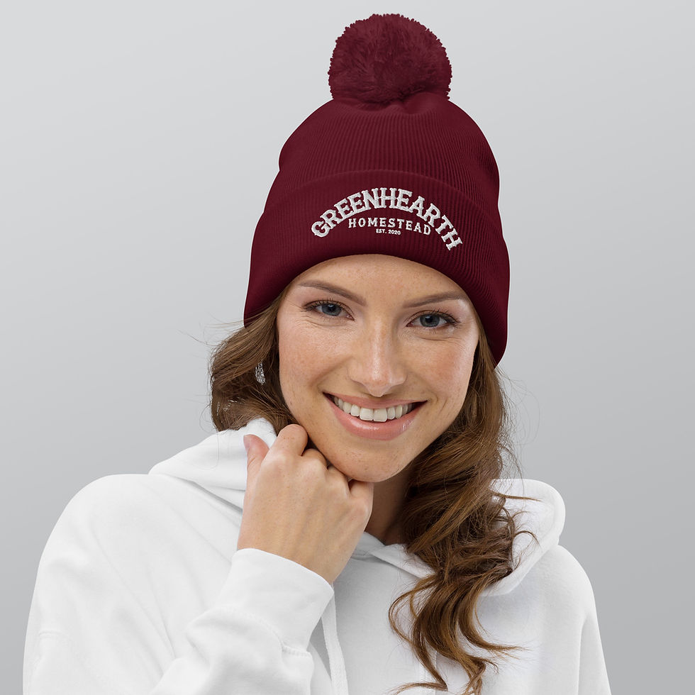 Thumbnail: GreenHearth Homestead Logo - Pom pom beanie