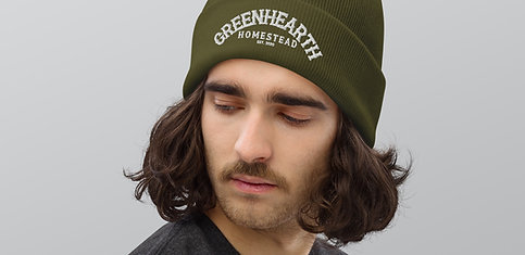GreenHearth Homestead Logo - Pom pom beanie