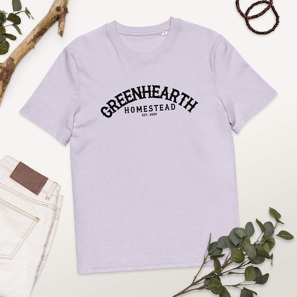 Thumbnail: GreenHearth Homestead Logo - Unisex organic cotton t-shirt