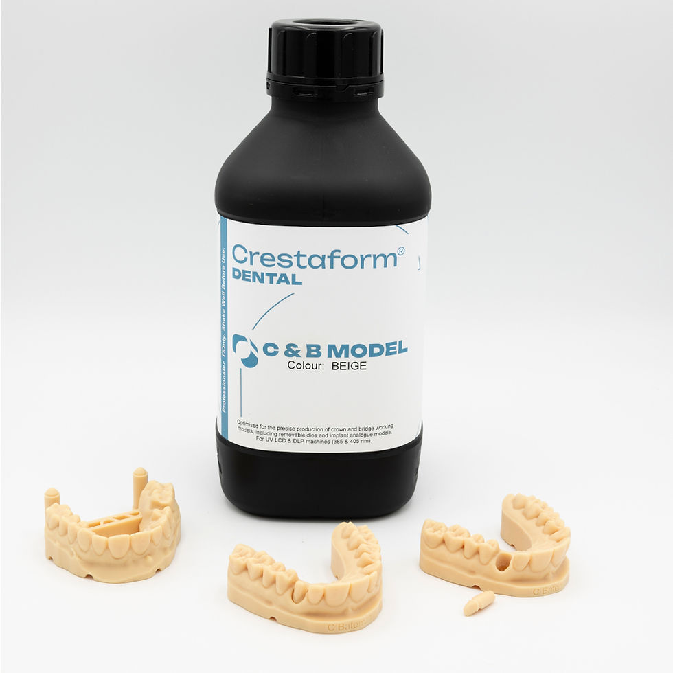 Crestaform Crown and Bridge Model Resin with printed samples