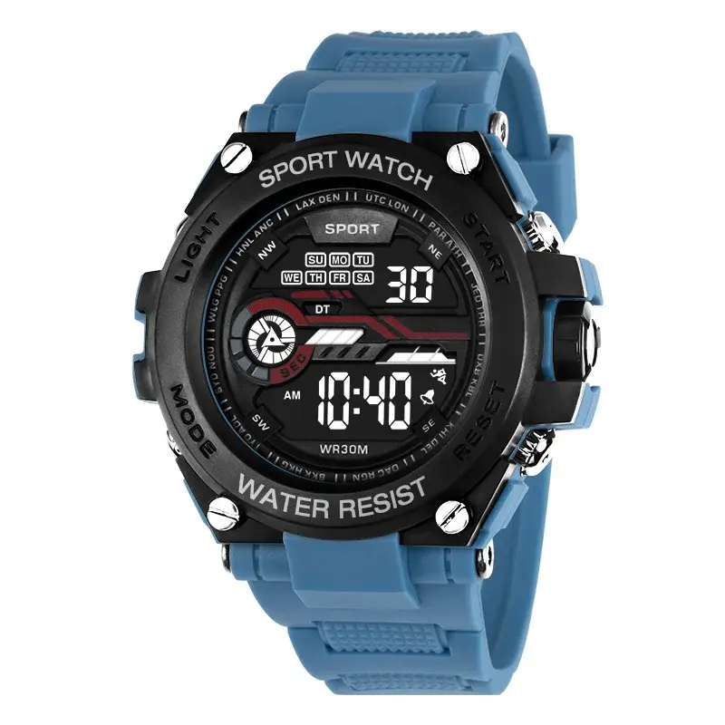 Miniature : YIKAZE Men's Sports Watch Waterproof Man Sport Watches Multifuction LED Digital 