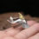 Miniature : Buyee 925 Sterling Silver Unique Big Ring Finger Cute Golden Eagle Head Open Rin