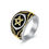 Miniature : Punk Rock Stainless Steel Jew Star of David Round Finger Rings for Men Retro Jew