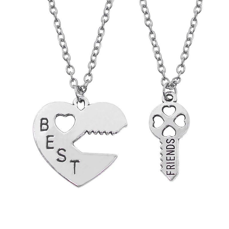 Miniature : 2pcs/set Splicing Necklace Necklace Heartbroken Pendant Necklace Men And Women B