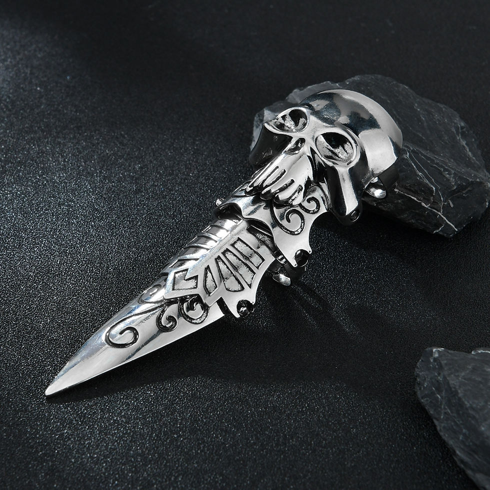 Miniature : Gothic Punk Dragon Eagle Skull Joint Knuckle Full Finger Claw Ring Unisex Cool H