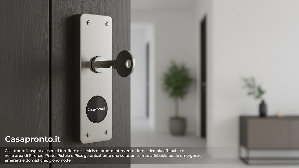 Eye-level view of a modern door lock with a key inserted