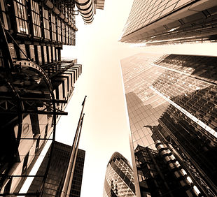 Upward view of offices outside Lloyds in
