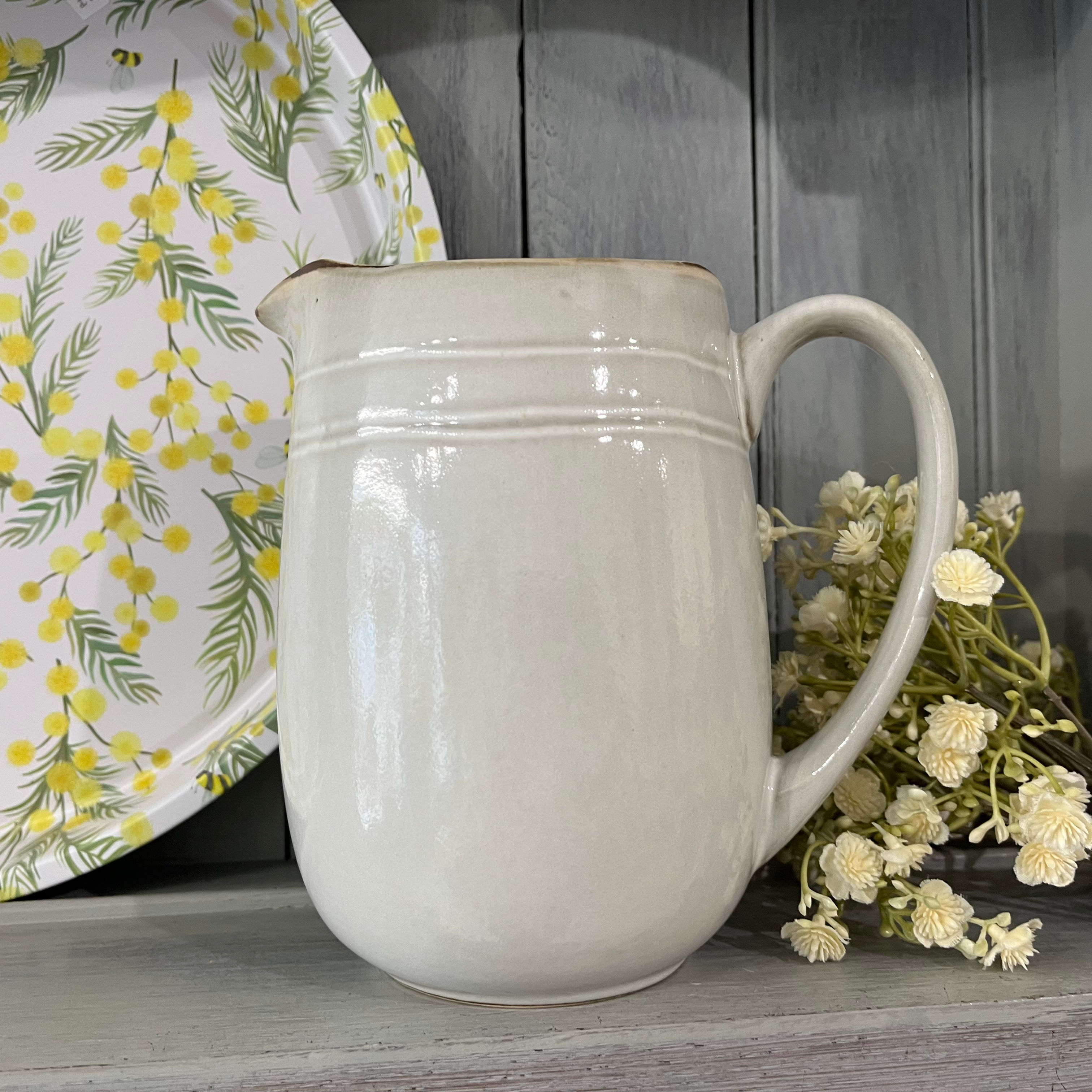 Grey wash stoneware jug