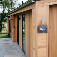 Luxury timber lodges in a peaceful countryside setting but minutes away from great shops