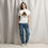 Pikkukuva: Woman wearing unisex T-shirt with print of a Gorilla on fire about to lift a heavy barbell