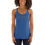 Thumbnail: NoPain! NoG.O.A.T.! printed in Zambezi Grey on Women's Racer Tank Top worn my female model.