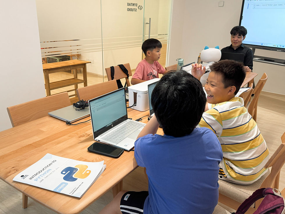 coding as a team at Lyza Education, Singapore Top coding school