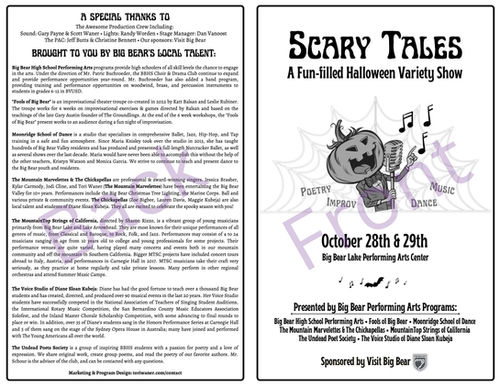 Bi-fold Program - Scary Tales Concert