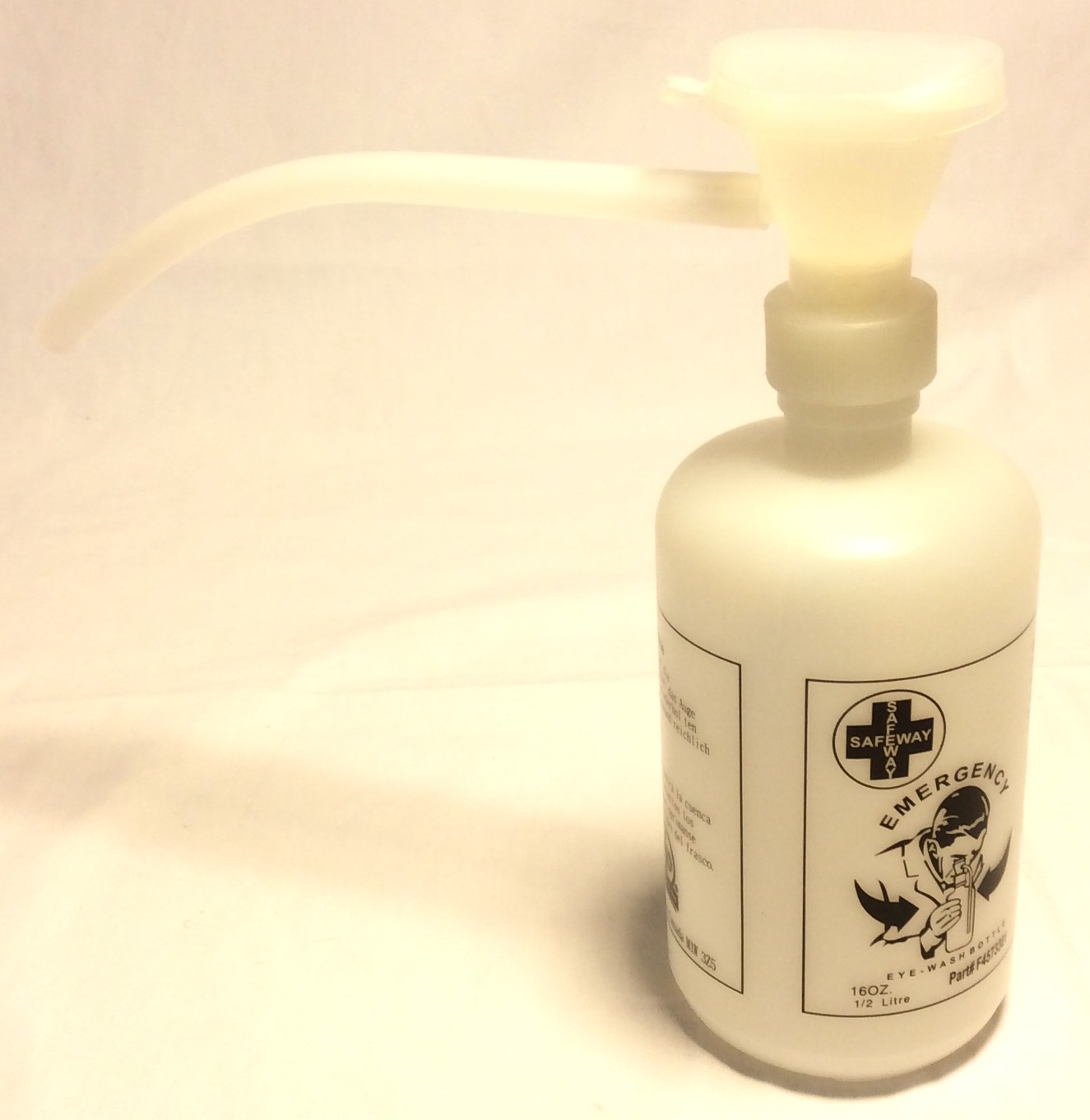 Put it on Emergency Eye Wash bottle