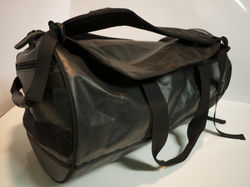 Black waterproof duffle bag