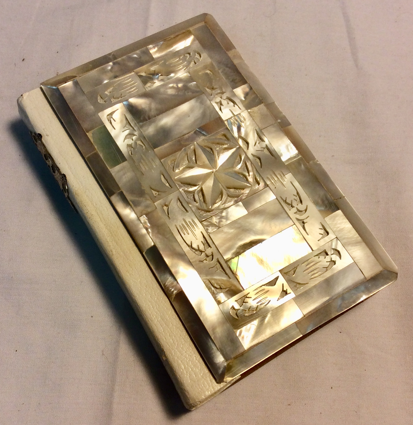 Mother of pearl covered bible