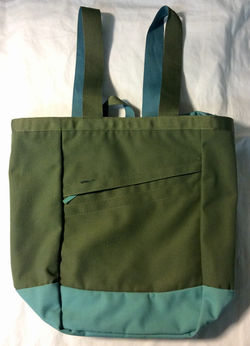 MEC Olive green exterior, blue