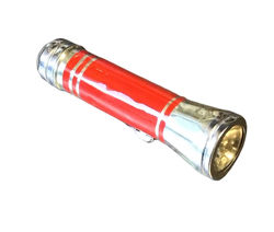 Vintage Mini Red and Silver Flashlight - Working