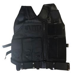 Black Mesh Vest with Built-in Pouches and Velcro Pouches with Belt