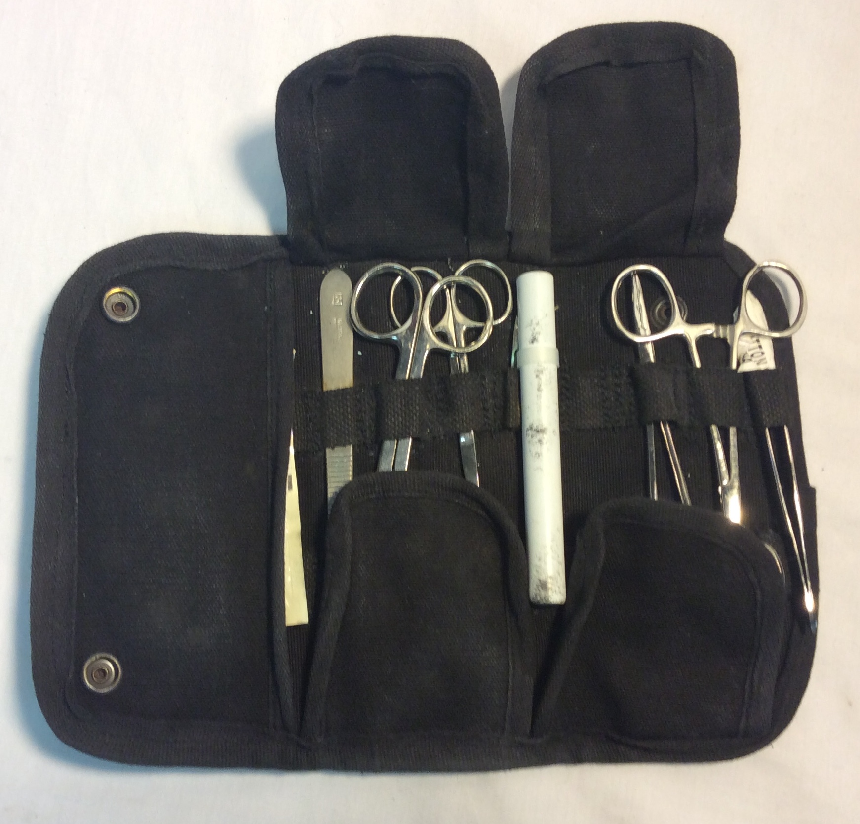 Black canvas snap close pouch