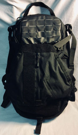 Black nylon tatical backpack