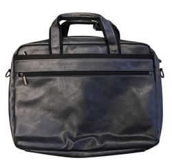Black Leather Bugatti Laptop Bag