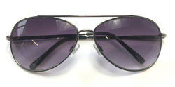 Silver metal sunglasses with black arms