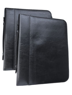 Black Bugatti 3 Ring Binder / Padfolio w/ Handle