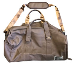 Brown Pleather Street Trend Duffle Bag