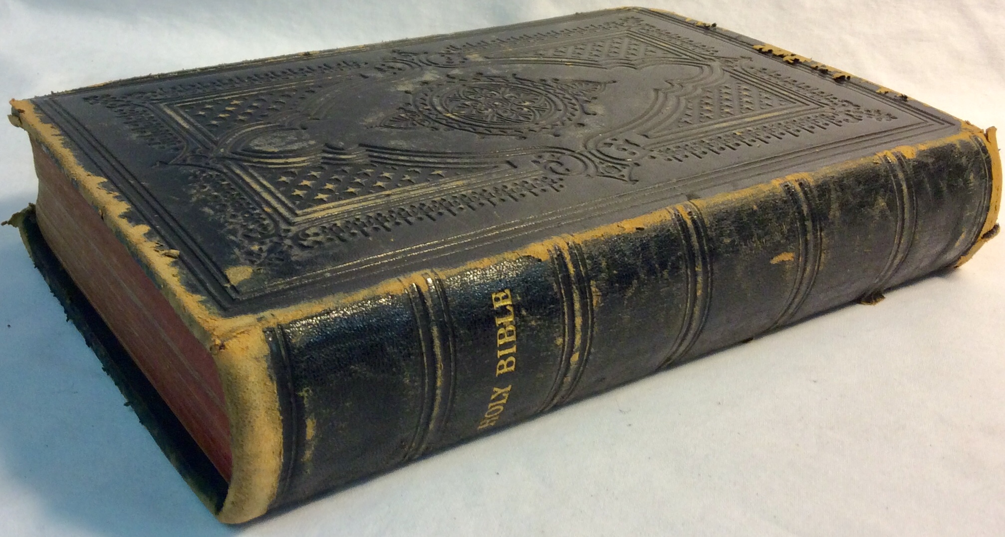 Holy bible aged with black cover