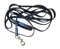Black Leather 15' K9 Tracking Unit Leash