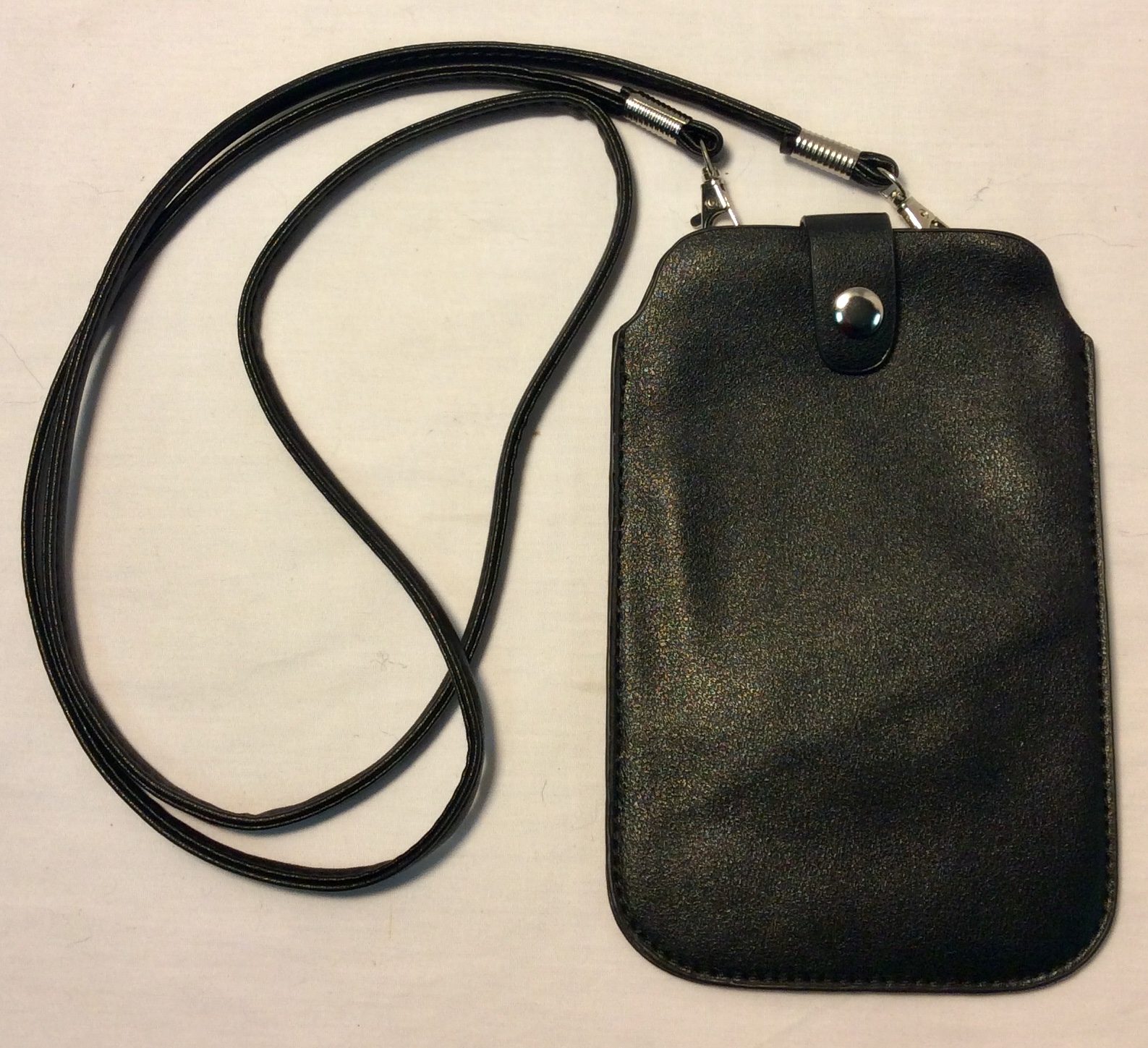Black Leather Phone Purse