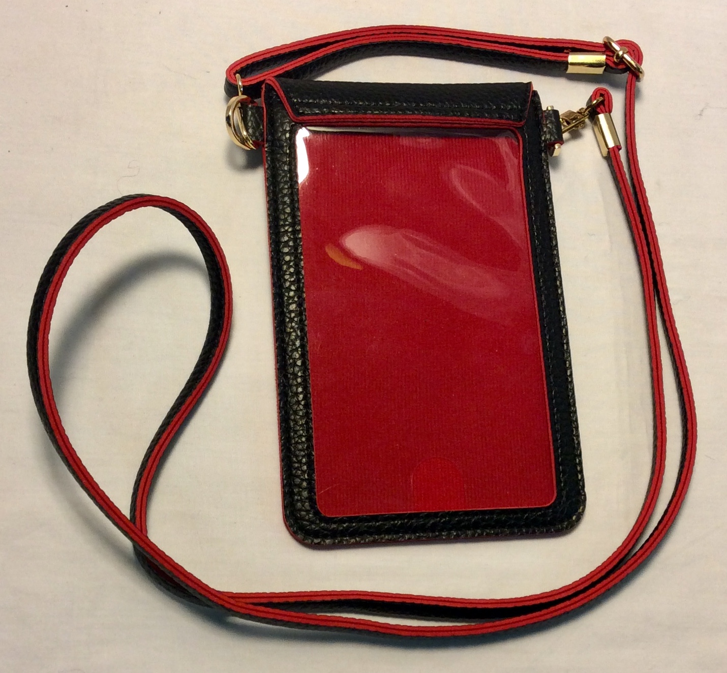 Black Leather Phone Purse