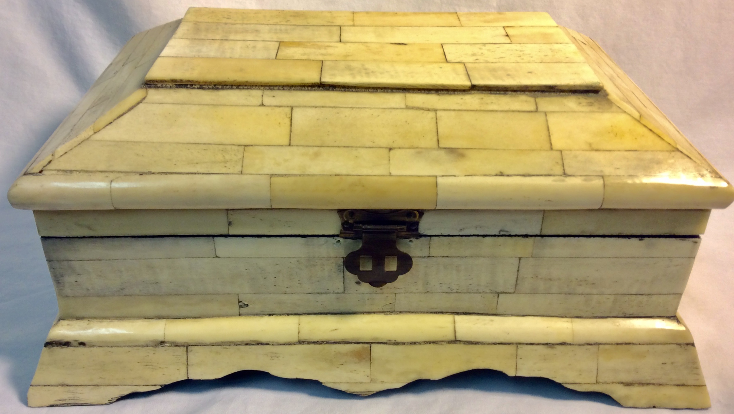 Faux white stone wooden box