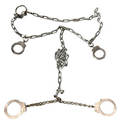 Silver metal hand/ankle prisoner shackles - real x3, rigged x1