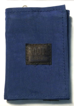 Roots Dark blue fabric wallet