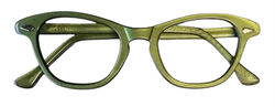 Kids Green Plastic Vintage-Style Glasses with No Lenses